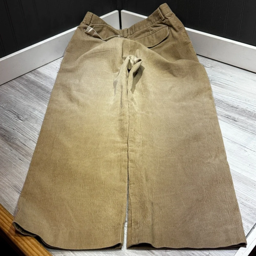 Banana Republic Corduroy Pants‎ Men's Sz 33x30 Tan Flat Back Flap Pockets Baggy